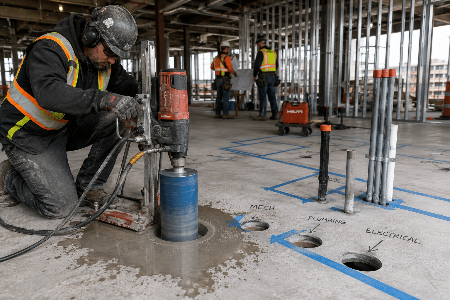 Core Drilling for Mechanical, Plumbing & Electrical Installations in London, Ontario