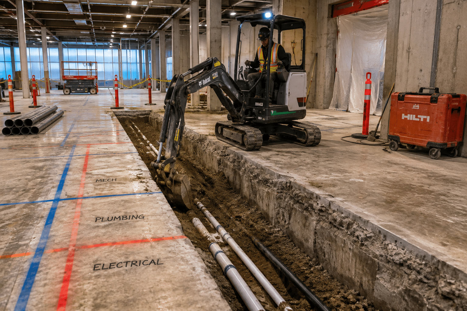 Planning Interior Slab Cutting & Utility Trenches for Commercial Projects